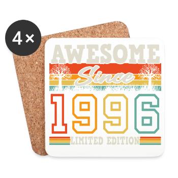 1996 Vintage Born 30th Birthday Gift - Coasters (set of 4) - white - Front