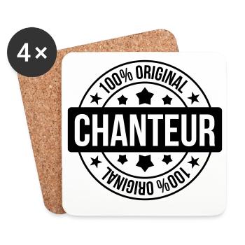 Chanteur – musique scène passion voix performance  - Dessous de verre (lot de 4) - blanc - Devant