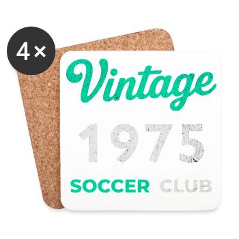 Millésime 1975 – Année de naissance rétro du club de football - Dessous de verre (lot de 4) - blanc - Devant