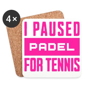 Tennis & Padel Hoodie, Bag for Tennis Players - Coasters (set of 4) - white - Front