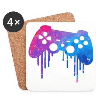 Gaming splash - Untersetzer (4er-Set) - Weiß - Vorne