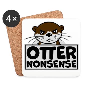N’importe quoi de loutre, jeu de mots drôle, expression d’amour de la loutre - Dessous de verre (lot de 4) - blanc - Devant