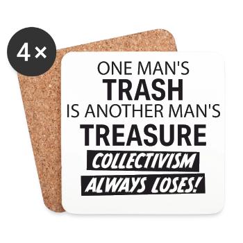 Individual Triumphs Over Collectivism Saying - Coasters (set of 4) - white - Front