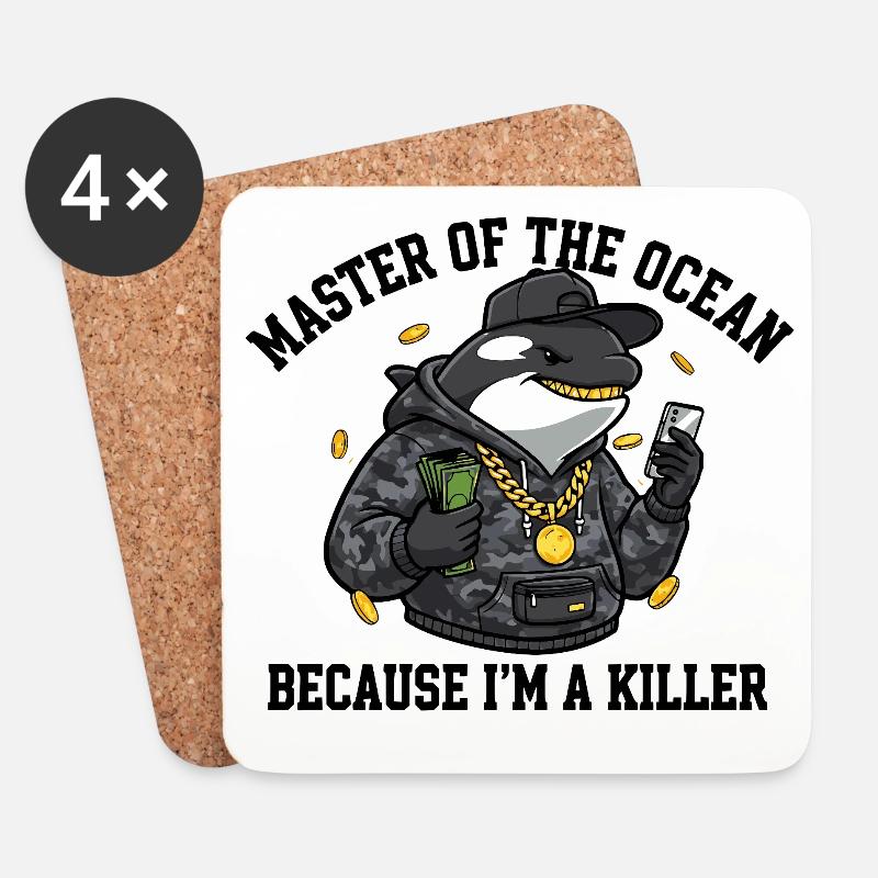 Master of the Ocean Orca Spruch - Untersetzer (4er-Set) - Weiß