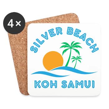 Koh Samui Sunset Palm Waves - Coasters (set of 4) - white - Front