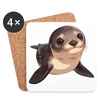 Sea Lions Sea Lion - Coasters (set of 4) - white - Front