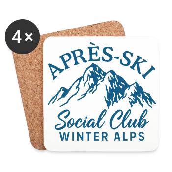 Après Ski Social Club Winter Alps - Coasters (set of 4) - white - Front