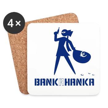BANK A HANKA - blue - - Untersetzer (4er-Set) - Weiß - Vorne