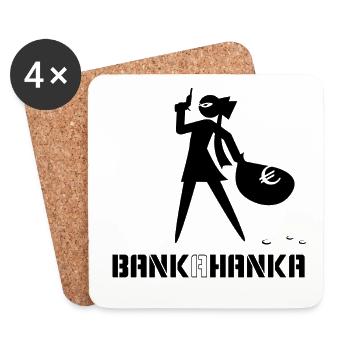 BANK A HANKA - black -  - Untersetzer (4er-Set) - Weiß - Vorne