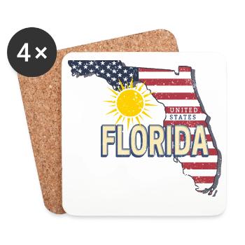 Florida United States Vintage USA Souvenir - Coasters (set of 4) - white - Front