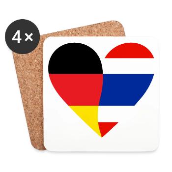 Germany Thailand Heart - Coasters (set of 4) - white - Front