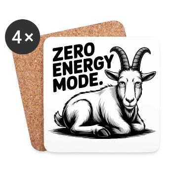 Zero Energy Mode Goat - Coasters (set of 4) - white - Front