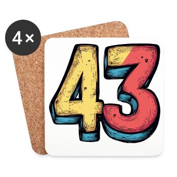 43 Number Colorful - Coasters (set of 4) - white - Front