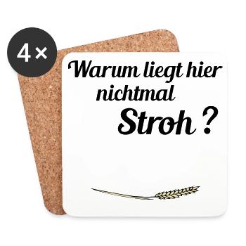 no straw - Coasters (set of 4) - white - Front