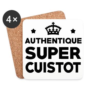 Superkoch – Küche – Koch - Untersetzer (4er-Set) - Weiß - Vorne