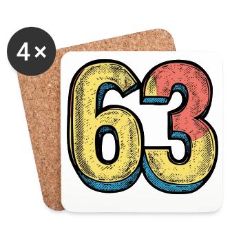 63 Number Colorful - Coasters (set of 4) - white - Front