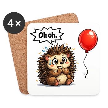 Süßer Igel Geschenk Idee mit Humor - Untersetzer (4er-Set) - Weiß - Vorne