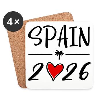 Espagne 2026 - Dessous de verre (lot de 4) - blanc - Devant