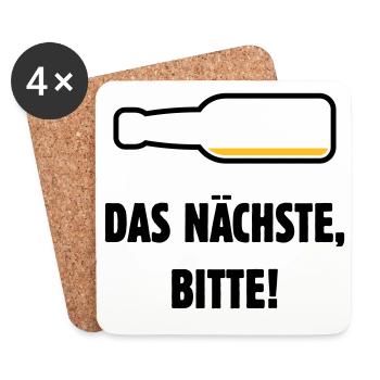 Das Nächste, Bitte! (Bier / Bierchen / POS 2C) - Untersetzer (4er-Set) - Weiß - Vorne