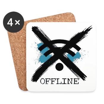 Chronically Offline -Digital Detox Art by Free Art - Untersetzer (4er-Set) - Weiß - Vorne