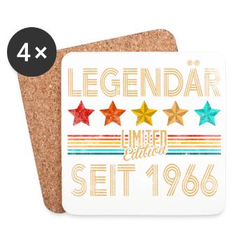 60th Birthday Man Woman 60 Years 1966 Decoration Funny - Coasters (set of 4) - white - Front
