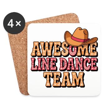Awesome Line Dance Team - Untersetzer (4er-Set) - Weiß - Vorne