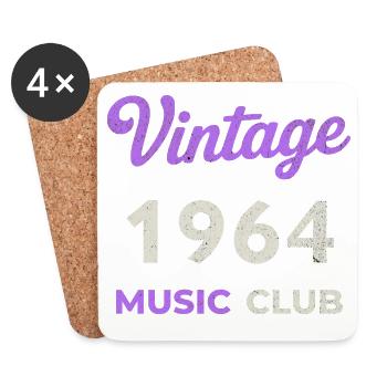 Vintage 1964 Music Club Retro Année de naissance vintage - Dessous de verre (lot de 4) - blanc - Devant