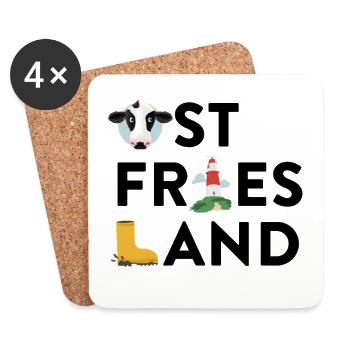 Ostfriesland - Untersetzer (4er-Set) - Weiß - Vorne