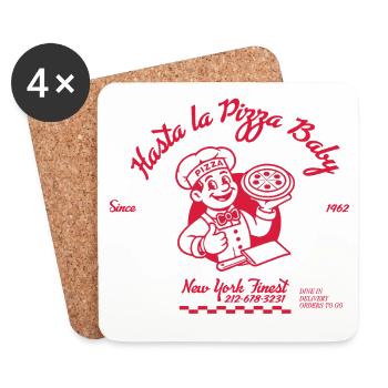 Hasta the Pizza - Coasters (set of 4) - white - Front