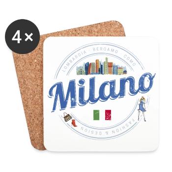Mailand Skyline Italien Fashion Lombardei Souvenir - Untersetzer (4er-Set) - Weiß - Vorne