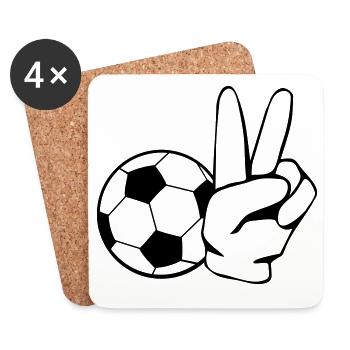 Soccer Peace - Untersetzer (4er-Set) - Weiß - Vorne