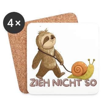 Zieh Nicht So – Langsame Freundschaft - Untersetzer (4er-Set) - Weiß - Vorne