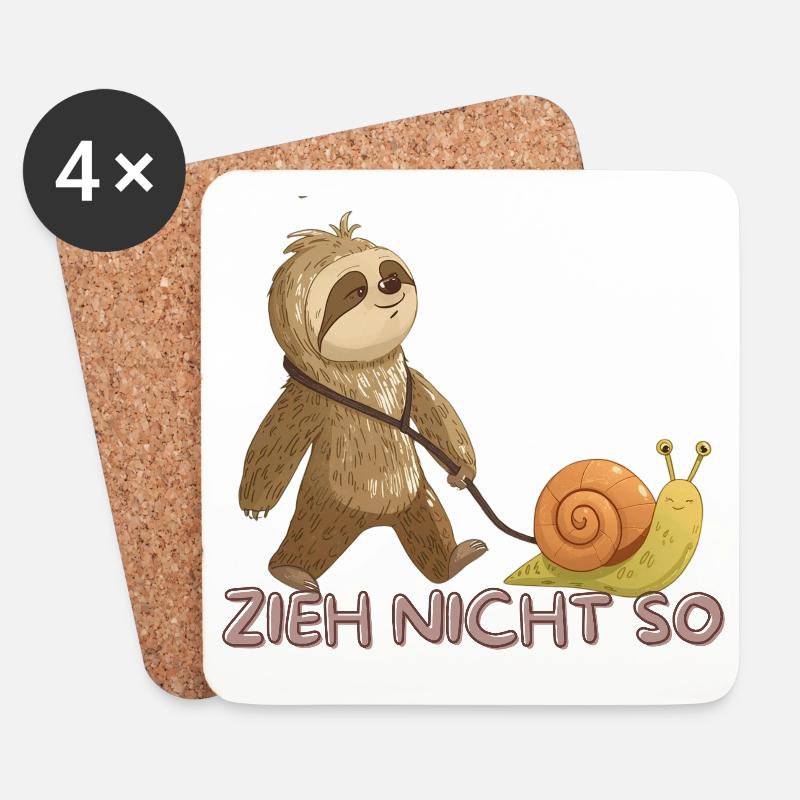 Zieh Nicht So – Langsame Freundschaft - Untersetzer (4er-Set) - Weiß