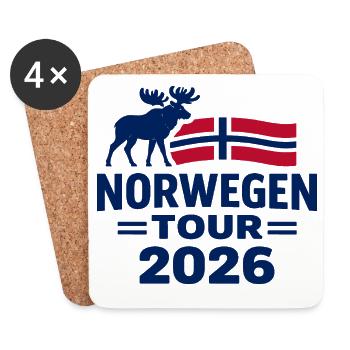 Aventure en Norvège Tour 2026 - Dessous de verre (lot de 4) - blanc - Devant