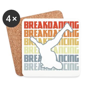 Vintage Breakdance - Coasters (set of 4) - white - Front
