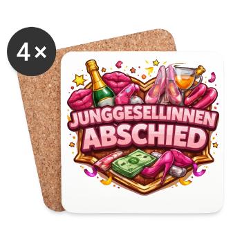 Junggesellinnenabschied Party Motiv bunte Schuhe - Untersetzer (4er-Set) - Weiß - Vorne