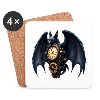 Steampunk-Uhrmacher-Schläger - Untersetzer (4er-Set) - Weiß - Vorne