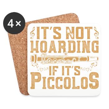  Piccolo Player Marching Band Orchestra Instrument - Coasters (set of 4) - white - Front