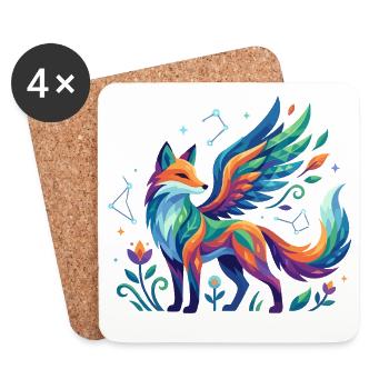 Fuchsflügel Farbenzauber - Untersetzer (4er-Set) - Weiß - Vorne