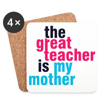 My Mom My Greatest Teacher Shirt - Coasters (set of 4) - white - Front