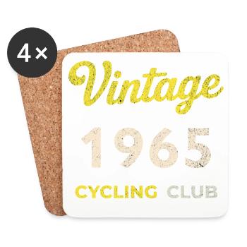 Millésime 1965 – Année de naissance rétro du Cycling Club - Dessous de verre (lot de 4) - blanc - Devant