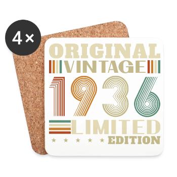 1936 Vintage Retro Geburtstagsgeschenk - Untersetzer (4er-Set) - Weiß - Vorne