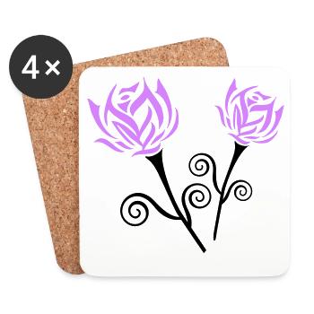Roses - Coasters (set of 4) - white - Front