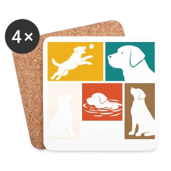 Labrador Retriever Père Amoureux du chien - Dessous de verre (lot de 4) - blanc - Devant