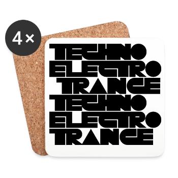 Techno Electro Trance Musik - Untersetzer (4er-Set) - Weiß - Vorne