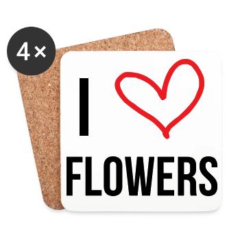 I love flowers, passion, nature and flowers - Coasters (set of 4) - white - Front