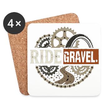 Vélo de gravier Bikepacking tout-terrain - Dessous de verre (lot de 4) - blanc - Devant