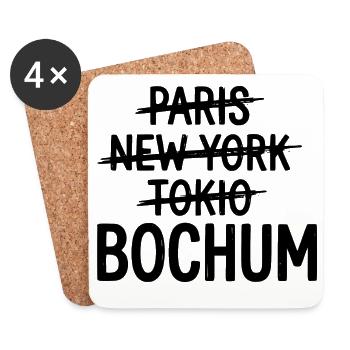 Bochum, Ruhrpott, Ruhrgebiet Maillot de la ville - Dessous de verre (lot de 4) - blanc - Devant