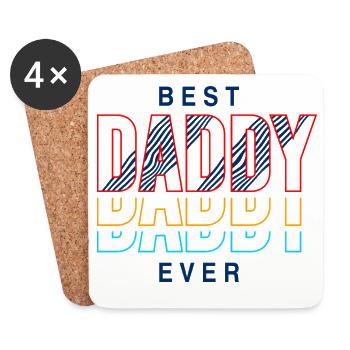Best Dad Ever Retro Shirt - Coasters (set of 4) - white - Front