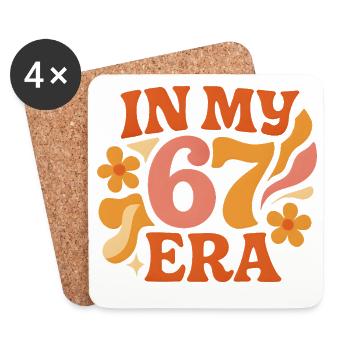 In My 67 Era Italian Brainrot Humor Geburtstag - Untersetzer (4er-Set) - Weiß - Vorne